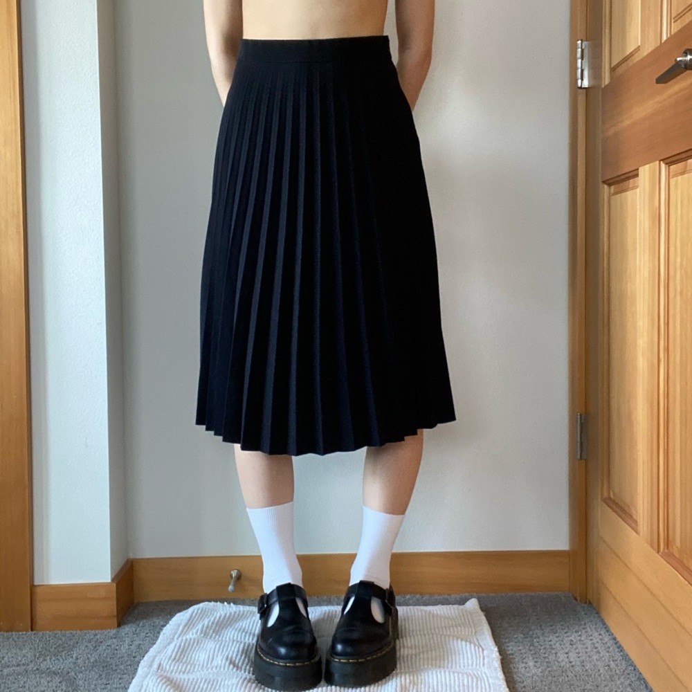 Everlane Black Pleated Skirt